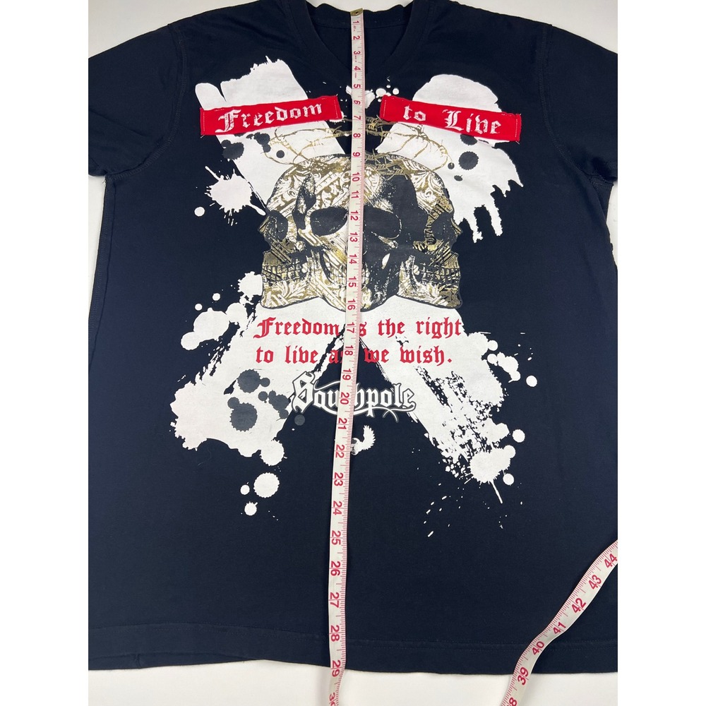 Southpole Mens Graphic T Shirt Black Skull Freedom to Live‎ Design - Medium - Picture 12 of 12